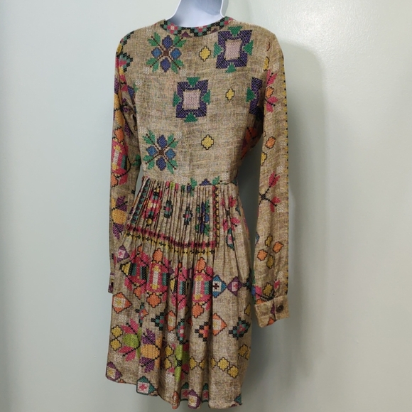 Hemant & Nandita Multi Sequence Mini Tan Dress - Picture 5 of 5